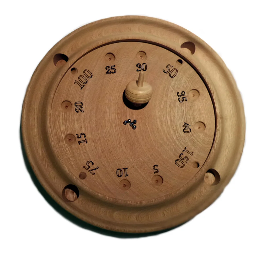 Jeu de roulette valdôtaine artisanal en bois